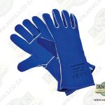 Premium Blue Leather Blacksmith Gloves