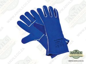 Premium Blue Leather Blacksmith Gloves